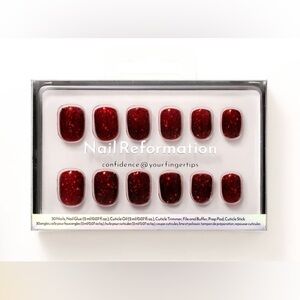 NWT Nail Reformation Red Glitter Press-On Nails